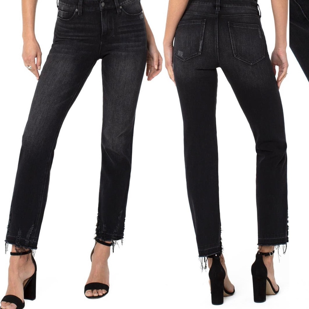 Liverpool Sadie Frayed Hem Straight Jeans